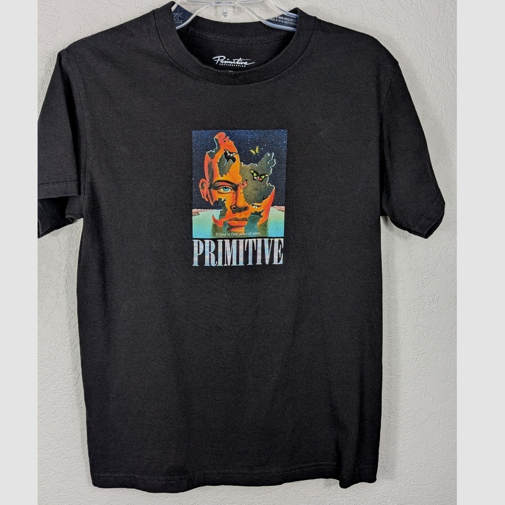Primitive Skateboarding Head Case T Shirt Mens Size S Black Short Sleeve